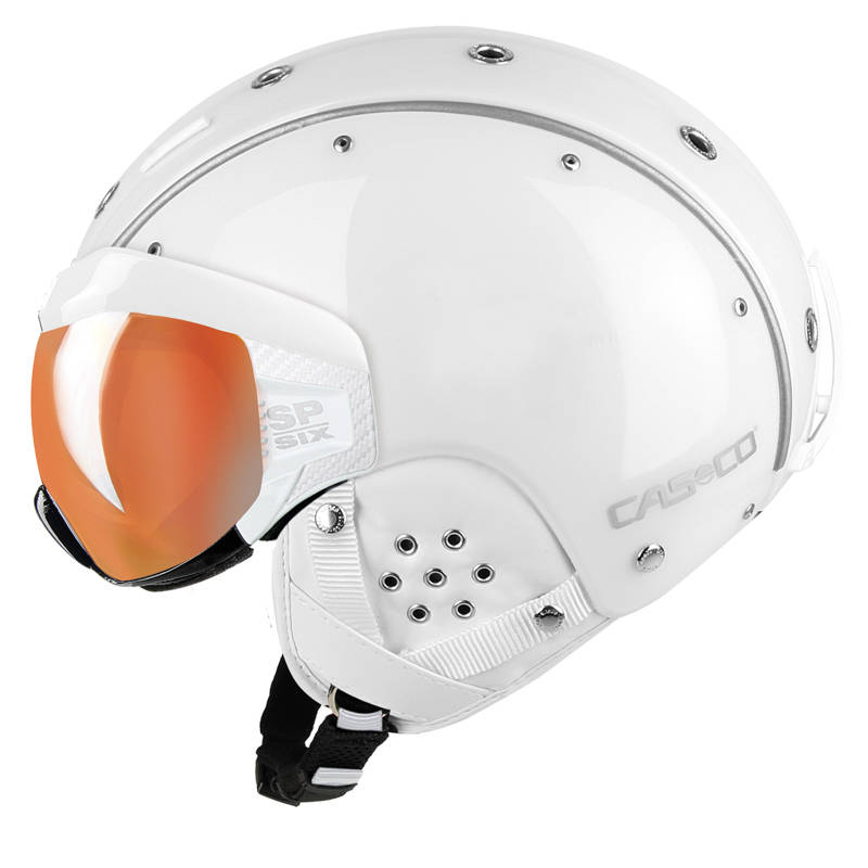Ski and Snowboard helmet Casco SP-6 Special Visor Vautron white glossy,  CrossCountry Elite Sports VoF