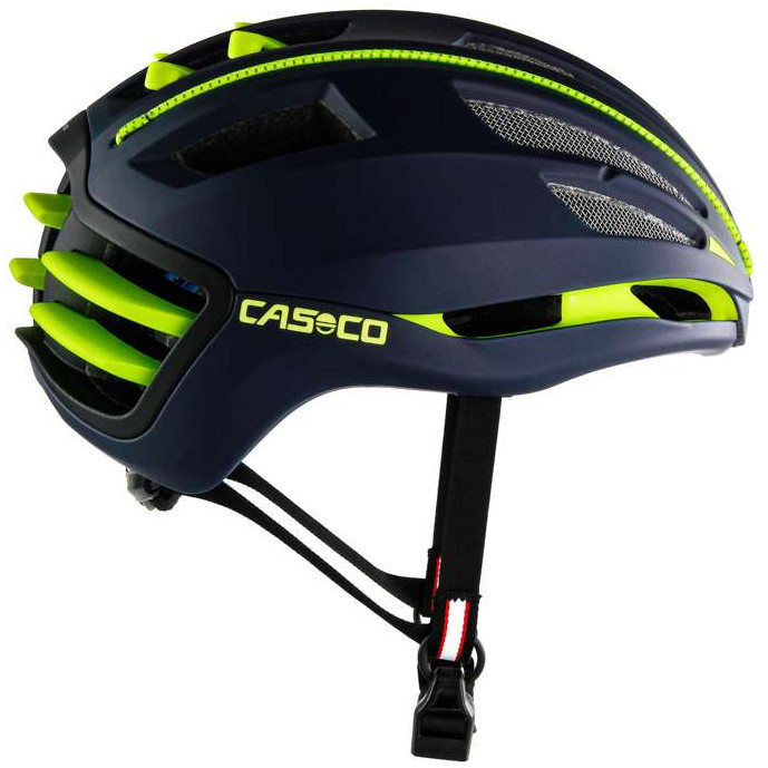 Sykling / rulleski hjelm Casco SpeedAiro 2 blå - neon gul, CrossCountry  Elite Sports VoF