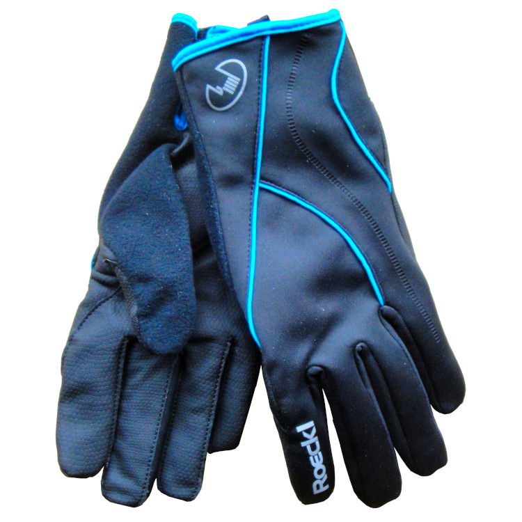 Gants chauds de course Roeckl Laikko noir-bleu, CrossCountry Elite Sports  VoF