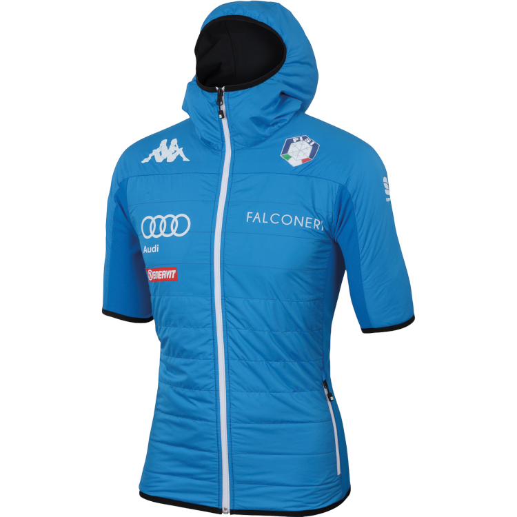 Warm-up jacket Sportful Team Italia Kappa Puffy "Carbonio" blue,  CrossCountry Elite Sports VoF