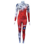 Löffler femme combinaison de ski de fond ÖSV Biathlon 2022 rouge-blanc