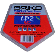 Low fluor Gleitwachs <br>Briko-Maplus LP2 Solid Rot -7°...-3°C