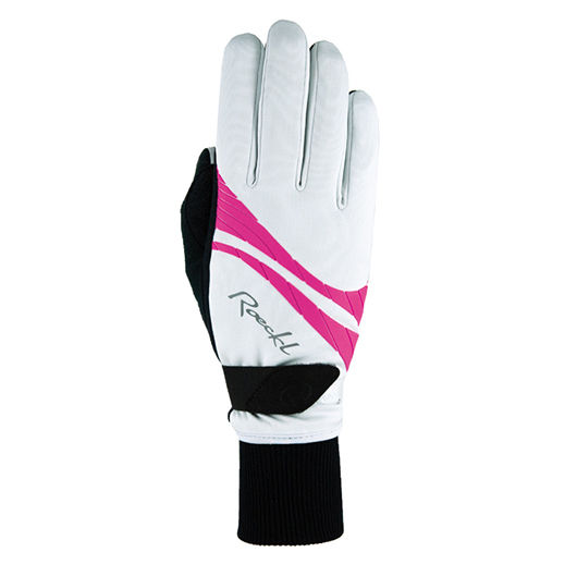 Warm women's cross-country ski gloves Roeckl Etne white-pink, CrossCountry  Elite Sports VoF