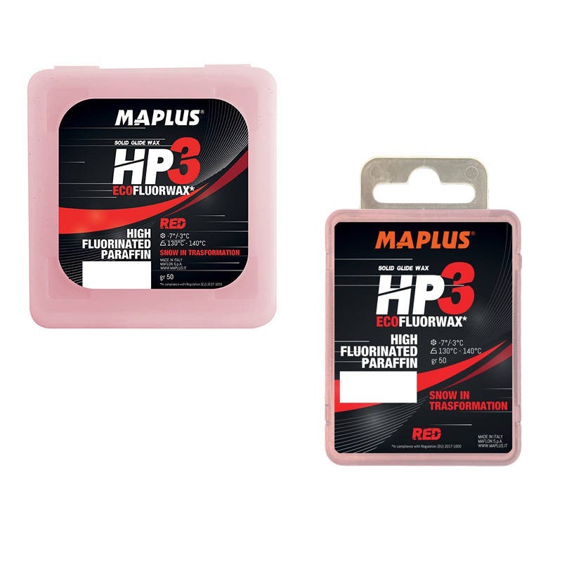 High fluoro Glide Wax Maplus HP3 Solid Red -7°...-3°C High fluoro Glide Wax Maplus HP3 Solid Red -7°...-3°C