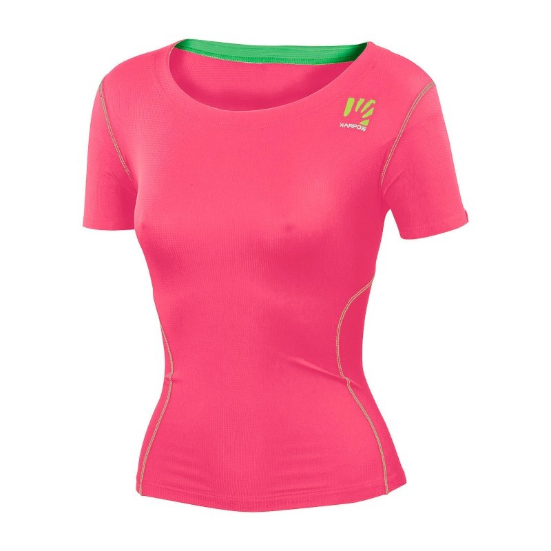 Women's Running t-shirt Sportful Karpos Fast W Jersey neon pink Women's Running t-shirt Sportful Karpos Fast W Jersey neon pink