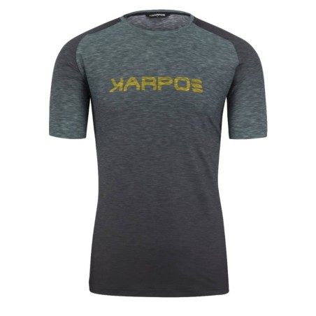 Men's t-shirt Karpos Prato Piazza Jersey Black/North Atlantic/Lemon Curry