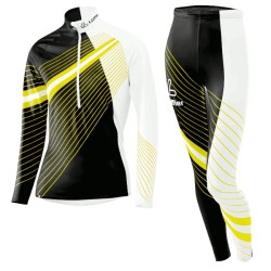 Löffler women's Cross-country skiing suit WorldCup black-yellow