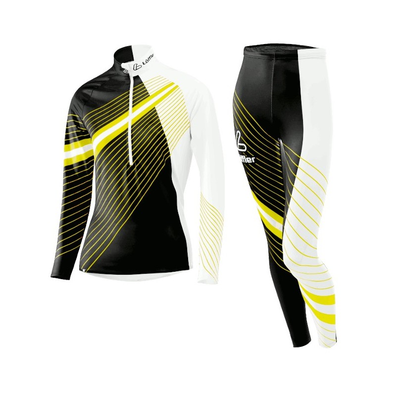 Löffler women's Cross-country skiing suit WorldCup black-yellow