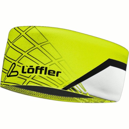Löffler Dimple Elastic Headband Teamline lemon-white