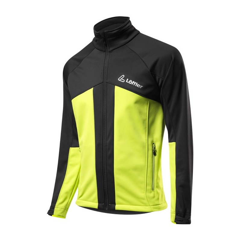 Löffler Jacket "Teamline" WS Softshell Warm (kids) black-apple green Löffler Jacket "Teamline" WS Softshell Warm (kids) black-apple green