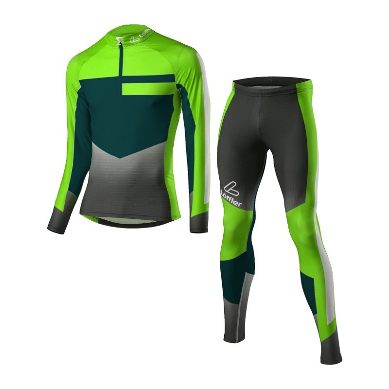 Löffler Cross-country ski suit WorldCup 2018 lime-petrol Löffler Cross-country ski suit WorldCup 2018 lime-petrol