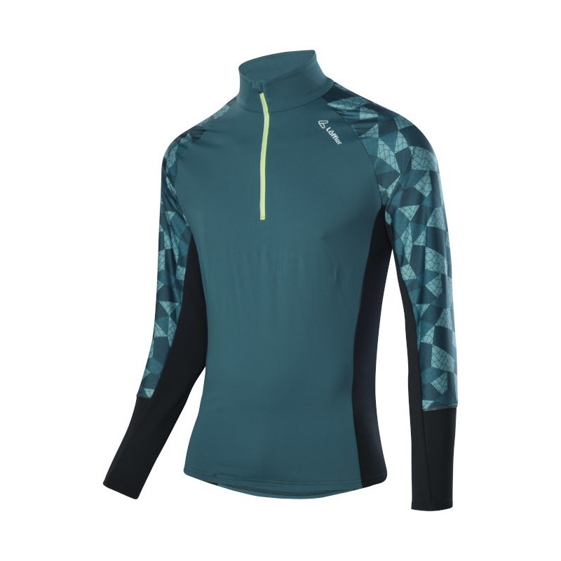 Löffler men's Zip-sweater Aston Thermo-Innervelours dark petrol Löffler men's Zip-sweater Aston Thermo-Innervelours dark petrol