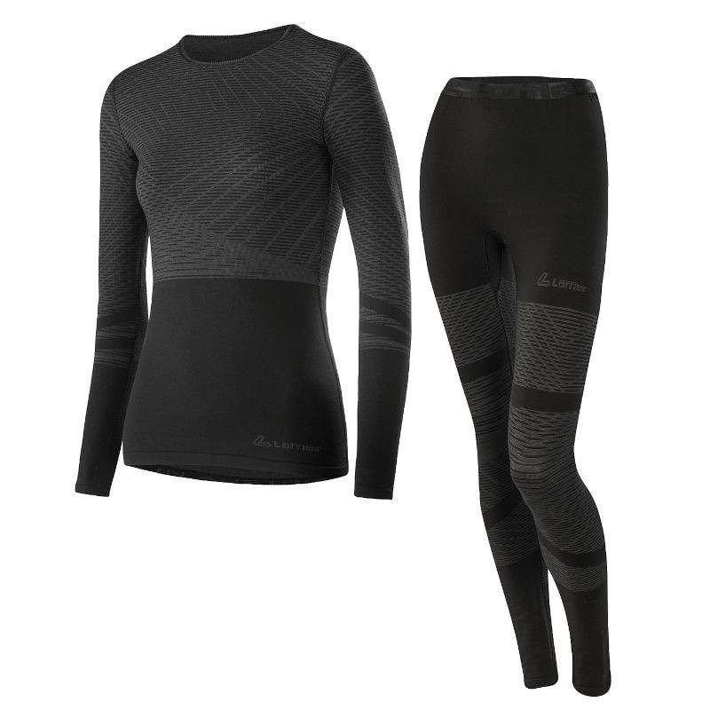 Löffler women's underwear set long Transtex Warm Hybrid black Löffler women's underwear set long Transtex Warm Hybrid black