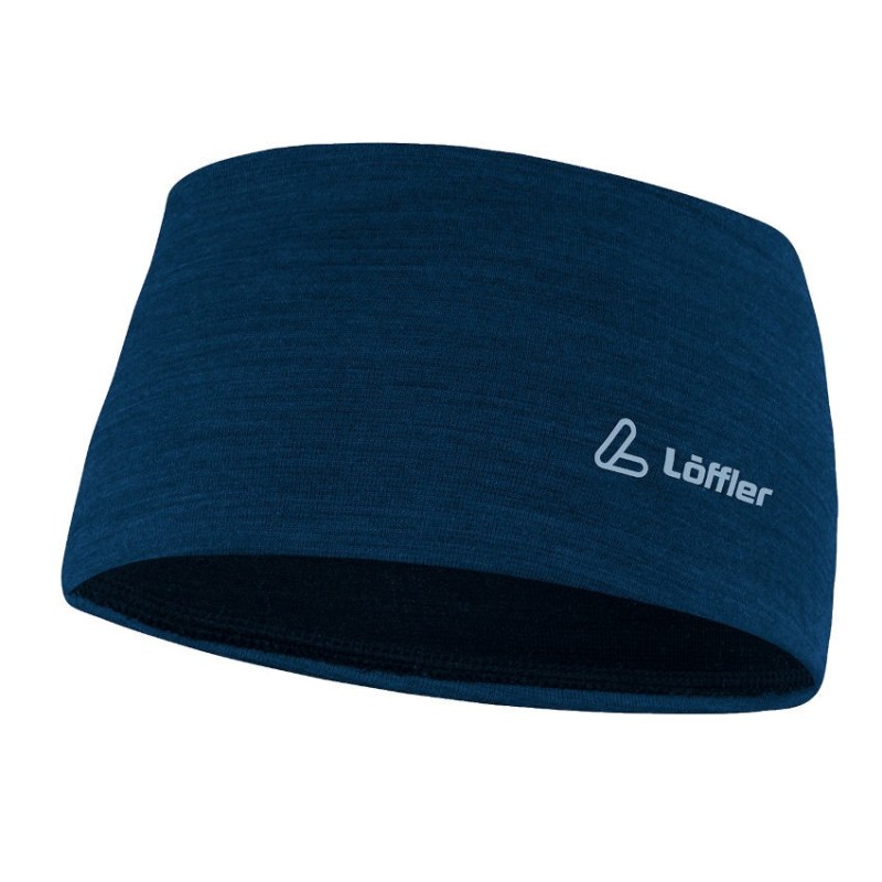 Löffler Merino Wool Headband Wide Deep Water Löffler Merino Wool Headband Wide Deep Water
