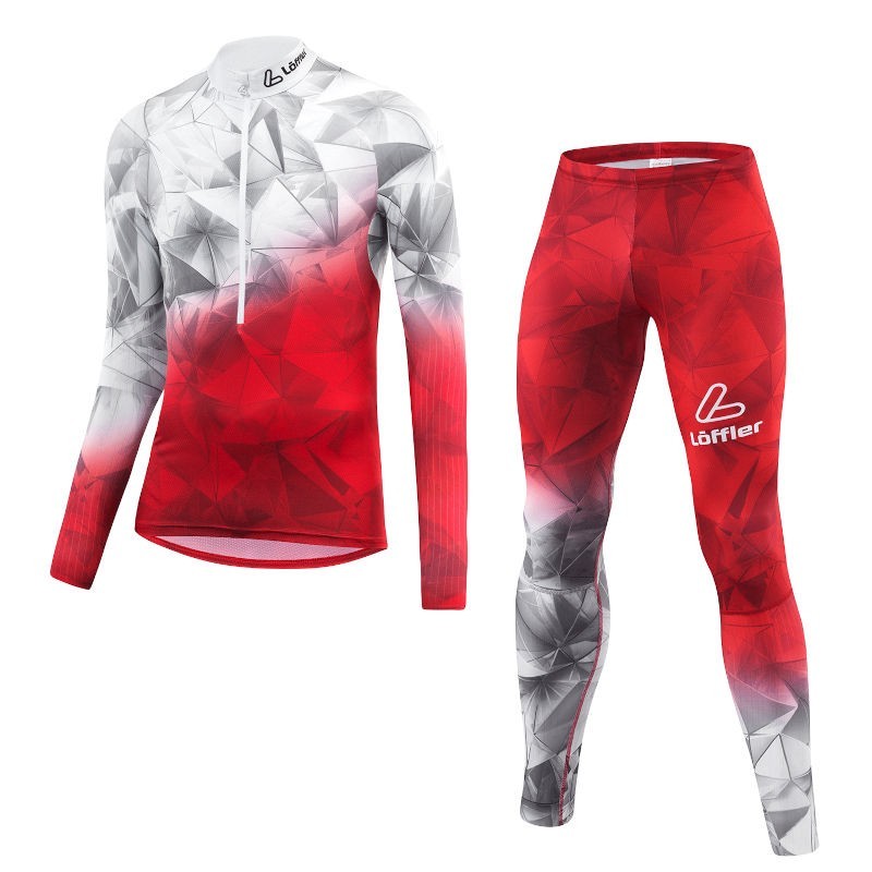 Löffler Cross-country ski suit WorldCup 2023 red-white Löffler Cross-country ski suit WorldCup 2023 red-white