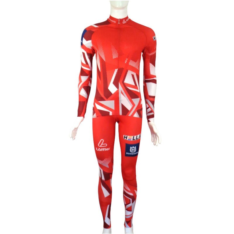 Löffler Team Austria ÖSV Biathlon ski suit WorldCup 2023 red-white Löffler Team Austria ÖSV Biathlon ski suit WorldCup 2023 red-white