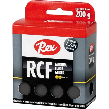 Medium fluoro glide wax Rex RCF Graphite -7°C...-25°C 200g