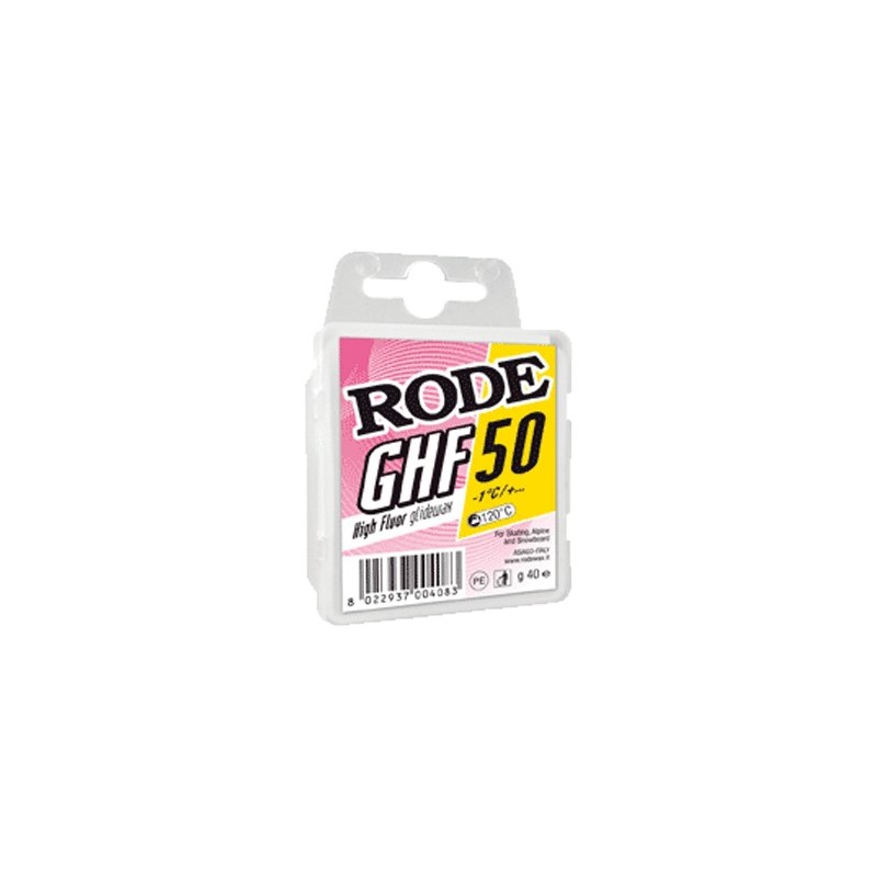 High fluor glide wax RODE GHF 50 Yellow -1°C...+10°C 40 g