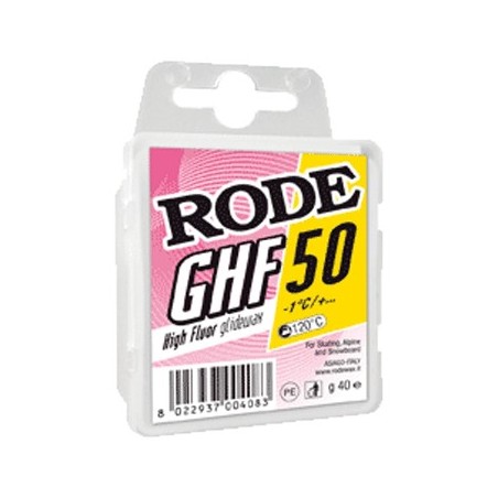 High fluor glide wax RODE GHF 50 Yellow -1°C...+10°C 40 g