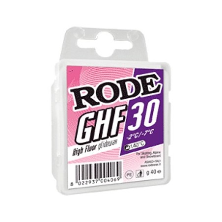 High fluor glide wax RODE GHF 30 Violet -2°C...-7°C 40