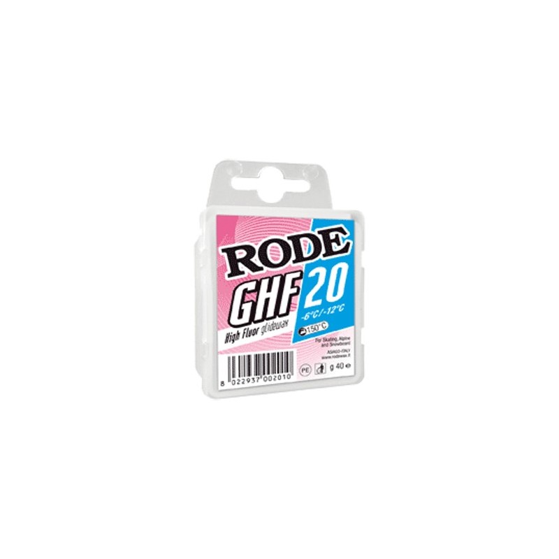 High fluor glide wax RODE GHF 20 Blue -6°C...-12°C 40 g High fluor glide wax RODE GHF 20 Blue -6°C...-12°C 40 g