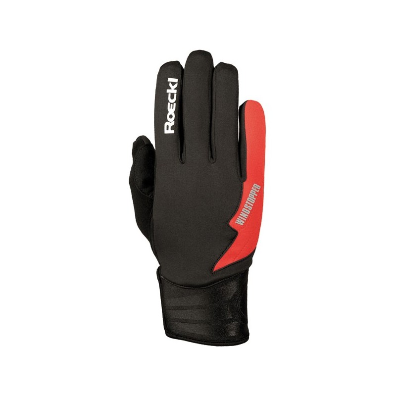 Top function gloves Roeckl LL Lomma Windstopper black-red Top function gloves Roeckl LL Lomma Windstopper black-red