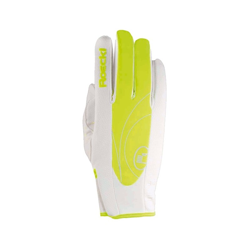 Women's gloves Roeckl Eina white-yellow Women's gloves Roeckl Eina white-yellow