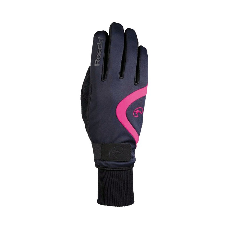 Warm women's gloves Roeckl Eno black-pink Warm women's gloves Roeckl Eno black-pink