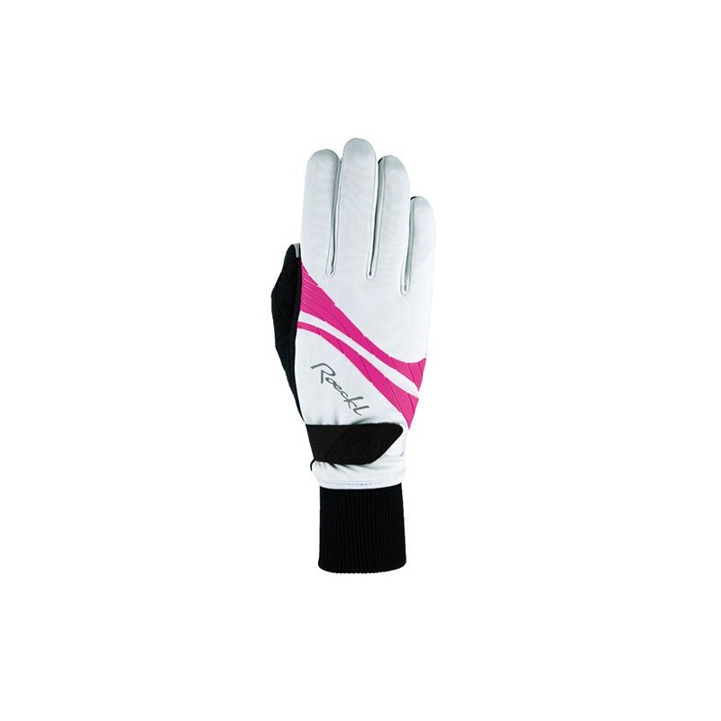 Warm women's cross-country ski gloves Roeckl Etne white-pink Warm women's cross-country ski gloves Roeckl Etne white-pink