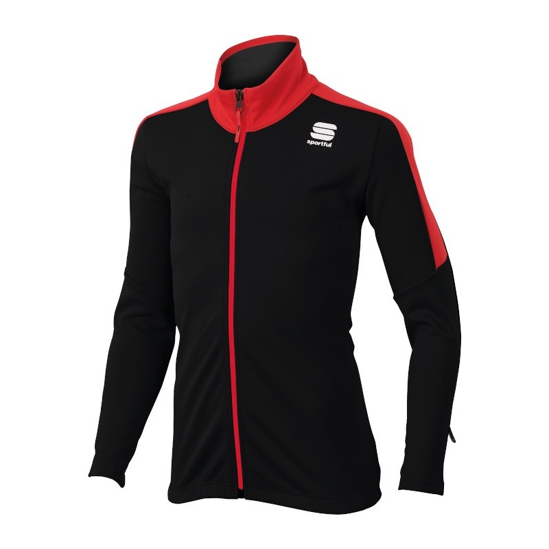 Warm-up jacket Sportful Team Jacket Junior black-red Warm-up jacket Sportful Team Jacket Junior black-red