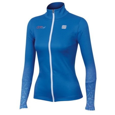 Women knitted Jersey Sportful Doro Rythmo azure-blue-white