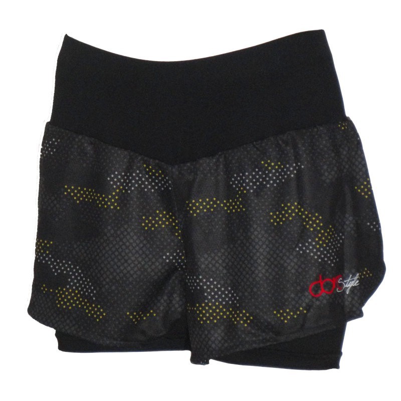 Women's Sportful Doro Cardio Training W Shorts black-yellow Women's Sportful Doro Cardio Training W Shorts black-yellow
