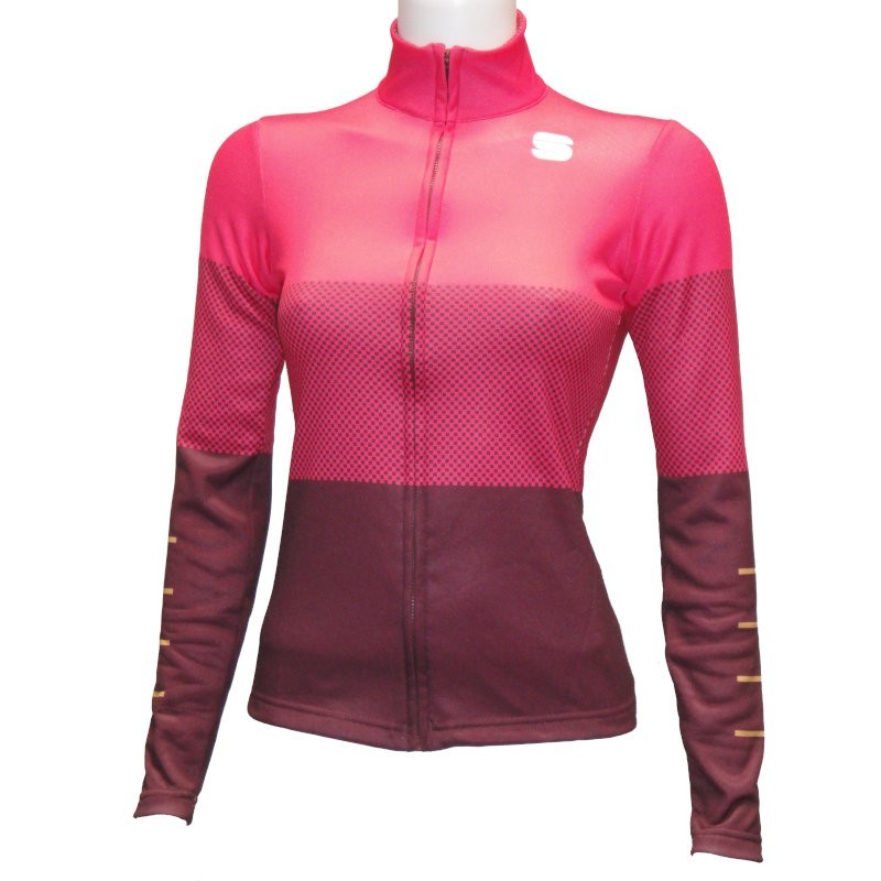 Warm knitted women jersey Sportful Squadra W raspberry - red wine Warm knitted women jersey Sportful Squadra W raspberry - red wine
