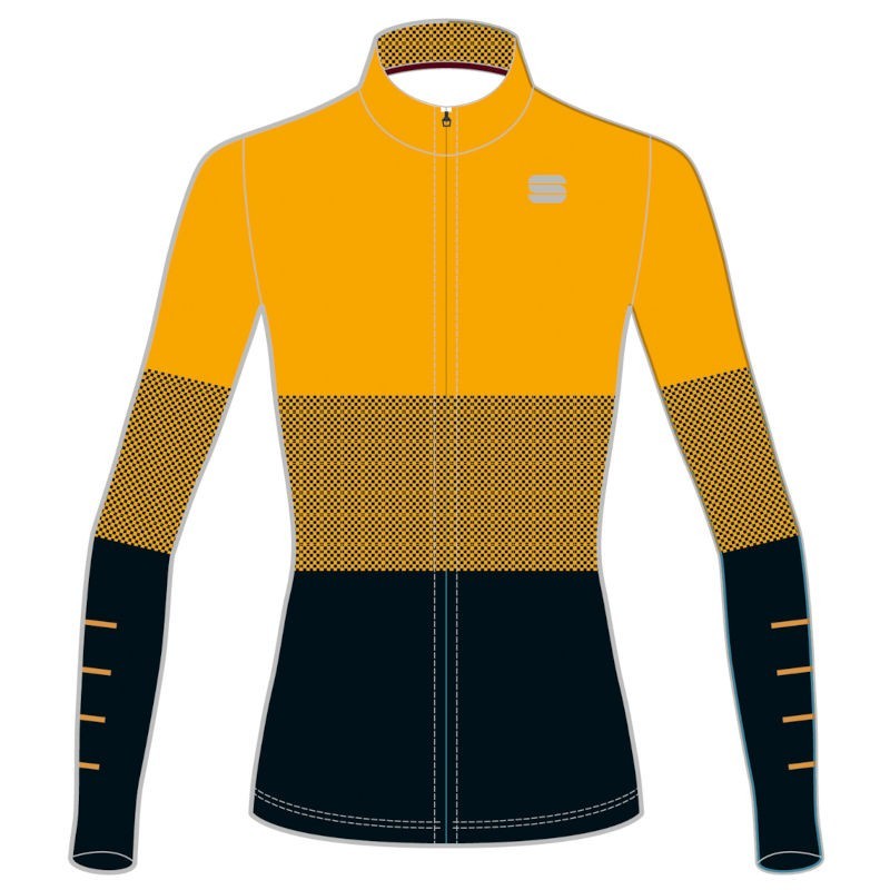 Warm knitted women jersey Sportful Squadra W yellow / black Warm knitted women jersey Sportful Squadra W yellow / black