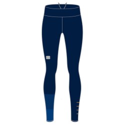 Warm women's tights Sportful Squadra W blue ceramic / italy blue