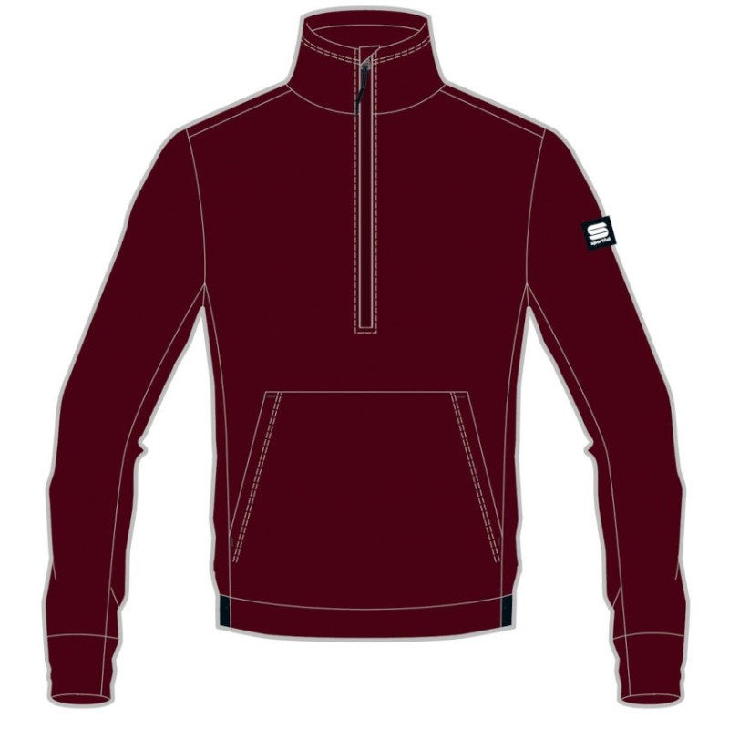Men's warm sweater Sportful Xplore Fleece red wine Men's warm sweater Sportful Xplore Fleece red wine