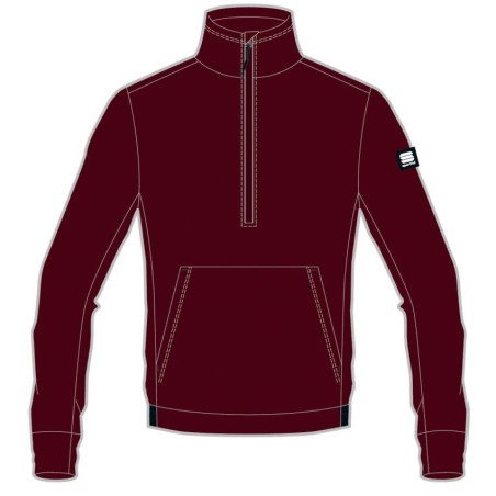 Men's warm sweater Sportful Xplore Fleece red wine