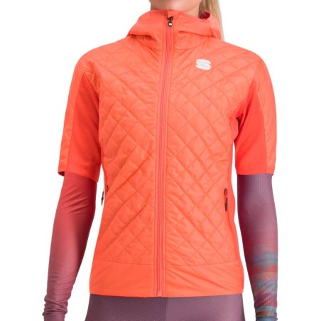 Warm women's jacket Sportful Rythmo W Puffy Pompelmo