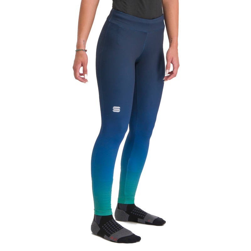 Women's race tights Sportful Squadra W galaxy blue / thyme green Women's race tights Sportful Squadra W galaxy blue / thyme green
