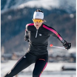 Sportful Apex W women's tight 2024 black / raspberry pink