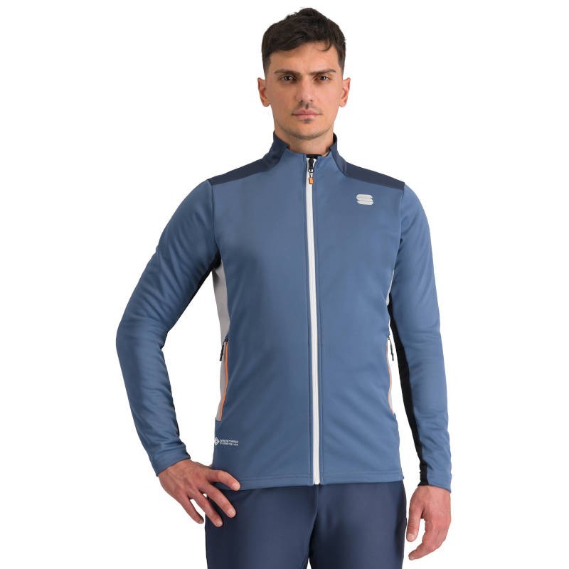 Performance jacket Sportful Squadra 2024 natural grey / galaxy blue Performance jacket Sportful Squadra 2024 natural grey / galaxy blue