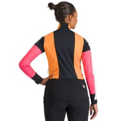 Thermal women's jacket Sportful Apex W 2024 black/white/yellow/pink