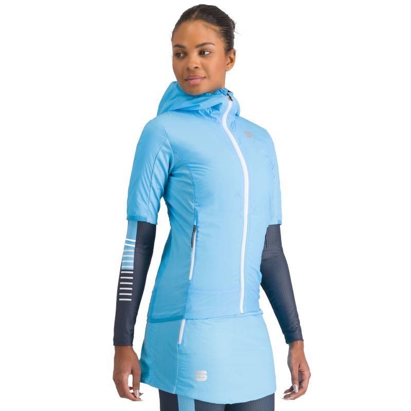 Warm women's jacket Sportful Rythmo W Puffy 2024 blue aquarius Warm women's jacket Sportful Rythmo W Puffy 2024 blue aquarius