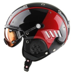 Skihjelm CASCO SP-4.1 svart-rød skinnende