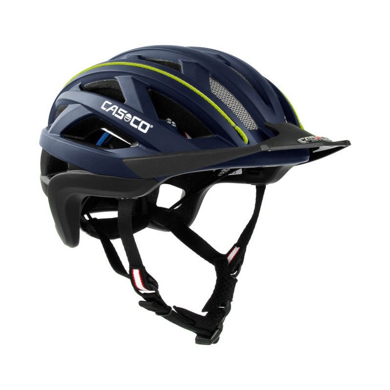 Sykling / rulleski hjelm Casco Cuda 2 marineblå - neon gul matt